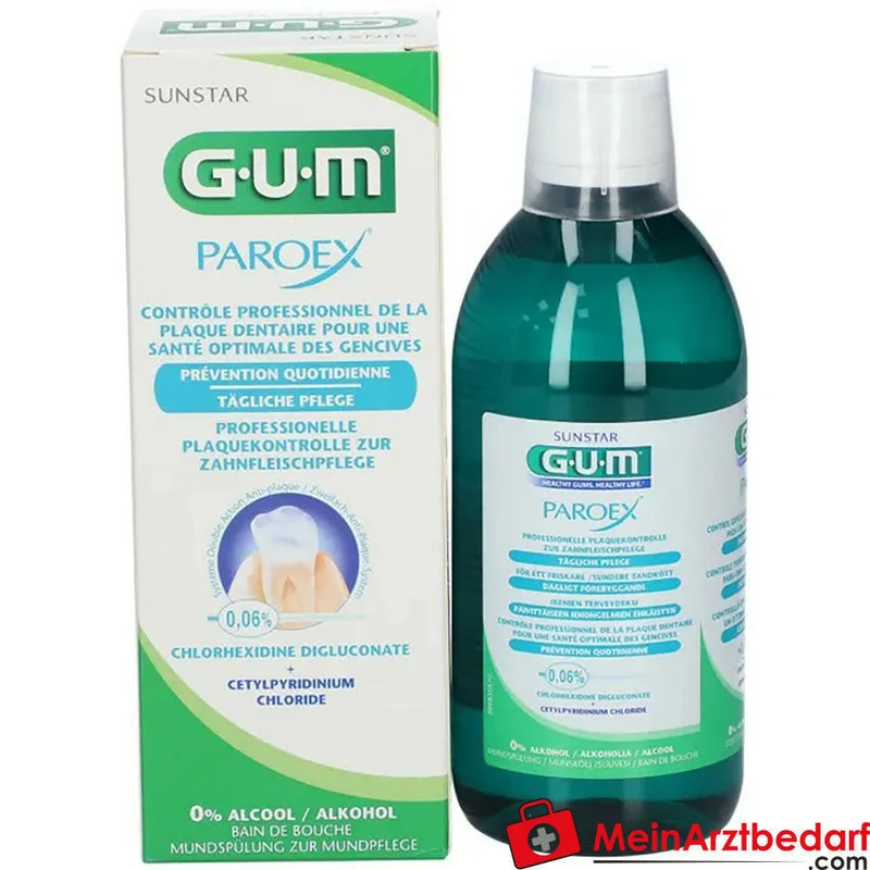 GUM Paroex Mundspülung 0,06% Chlorhexidin 0,05% CPC alkoholfrei 500 ml