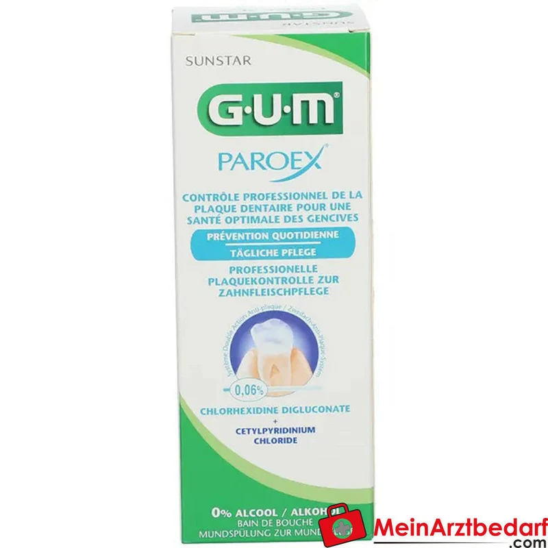 GUM Paroex Mundspülung 0,06% Chlorhexidin 0,05% CPC alkoholfrei 500 ml