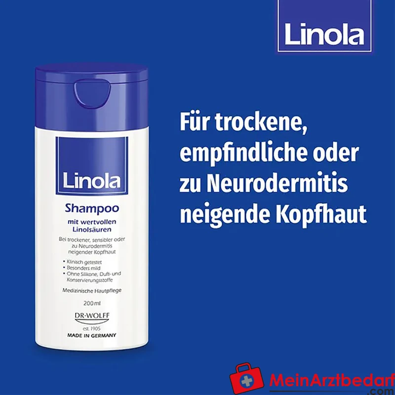 Linola Forte Shampoo pH 5,5 Gel 200 ml für trockene, empfindliche und neurodermitis‑neigende Kopfhaut