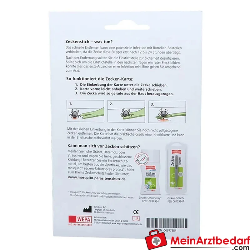 mosquito Zecken-Karte mit Lupe, Scheckkarte zur schonenden Entfernung, 1 St.
