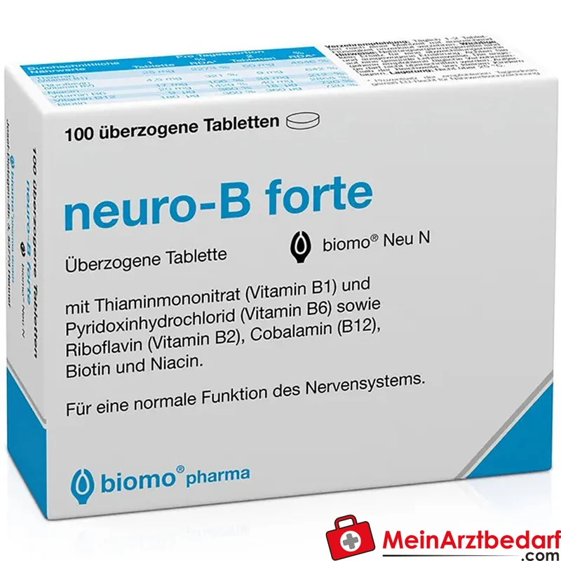 biomo neuro-B forte B‑Vitamine Thiamin 25 mg B6 20 mg B12 9 µg Tabletten 100 Stück