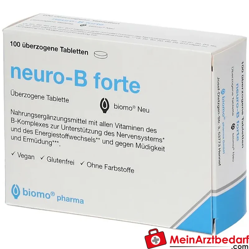 biomo neuro-B forte B‑Vitamine Thiamin 25 mg B6 20 mg B12 9 µg Tabletten 100 Stück