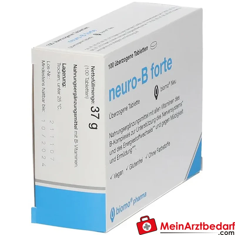 biomo neuro-B forte B‑Vitamine Thiamin 25 mg B6 20 mg B12 9 µg Tabletten 100 Stück