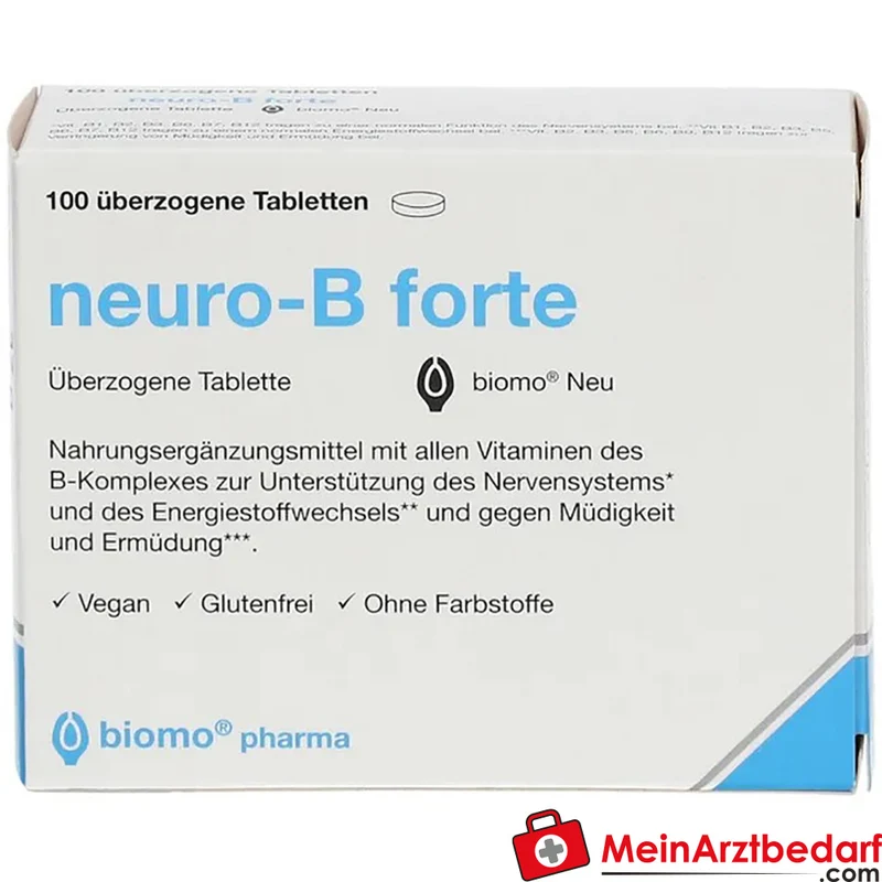 biomo neuro-B forte B‑Vitamine Thiamin 25 mg B6 20 mg B12 9 µg Tabletten 100 Stück