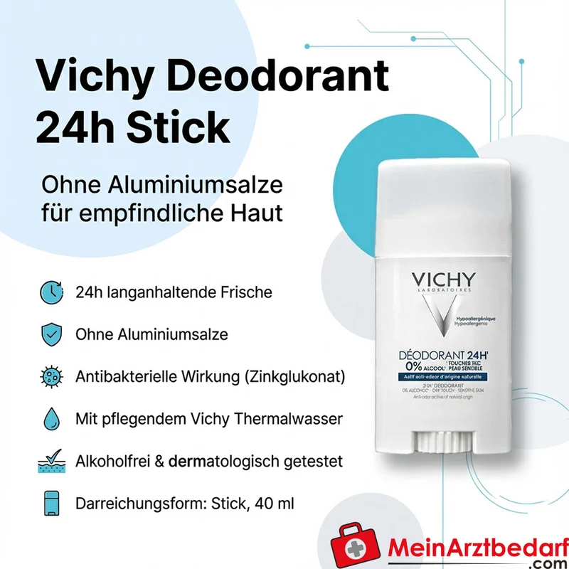 Vichy Deodorant 24h Stick Zinkglukonat ohne Aluminiumsalze 40 ml