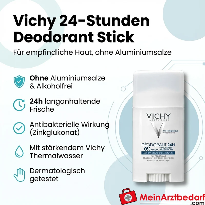 Vichy Deodorant 24h Stick Zinkglukonat ohne Aluminiumsalze 40 ml