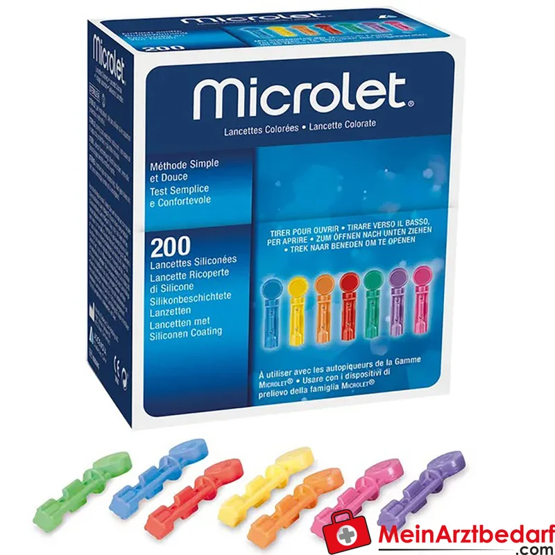 Microlet Einmallanzetten kompatibel mit Microlet 2 Stechhilfe 200 Stück