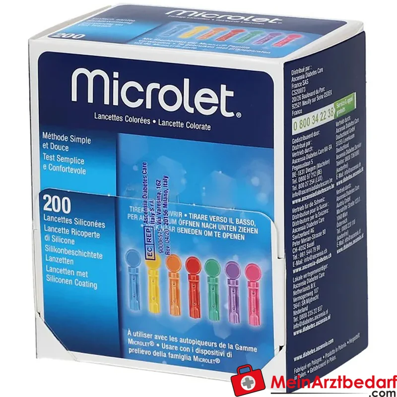 Microlet Einmallanzetten kompatibel mit Microlet 2 Stechhilfe 200 Stück