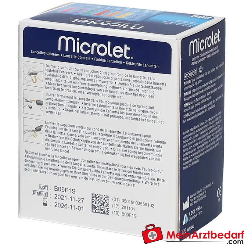 Microlet Einmallanzetten kompatibel mit Microlet 2 Stechhilfe 200 Stück