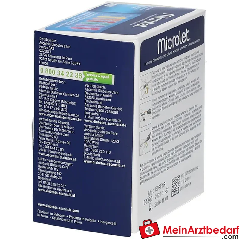 Microlet Einmallanzetten kompatibel mit Microlet 2 Stechhilfe 200 Stück