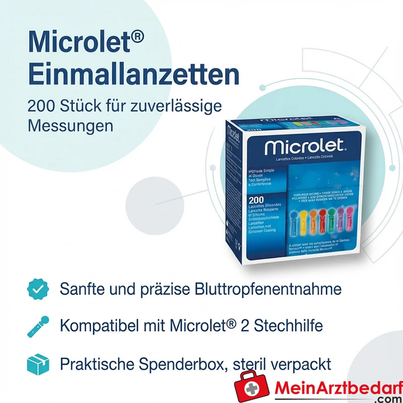 Microlet Einmallanzetten kompatibel mit Microlet 2 Stechhilfe 200 Stück