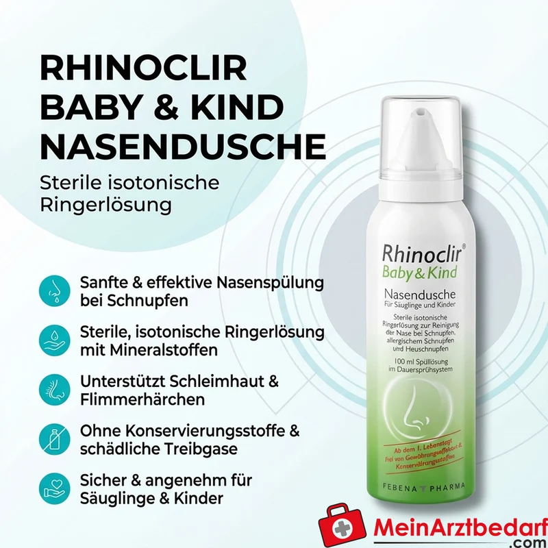Rhinoclir Baby & Kind Nasendusche sterile isotonische Ringerlösung 100 ml
