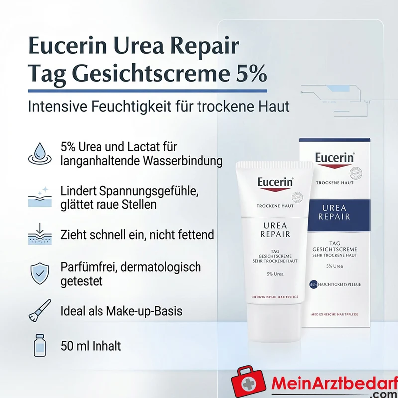 Eucerin Urea Repair Tag Gesichtscreme 5% Urea 50 ml