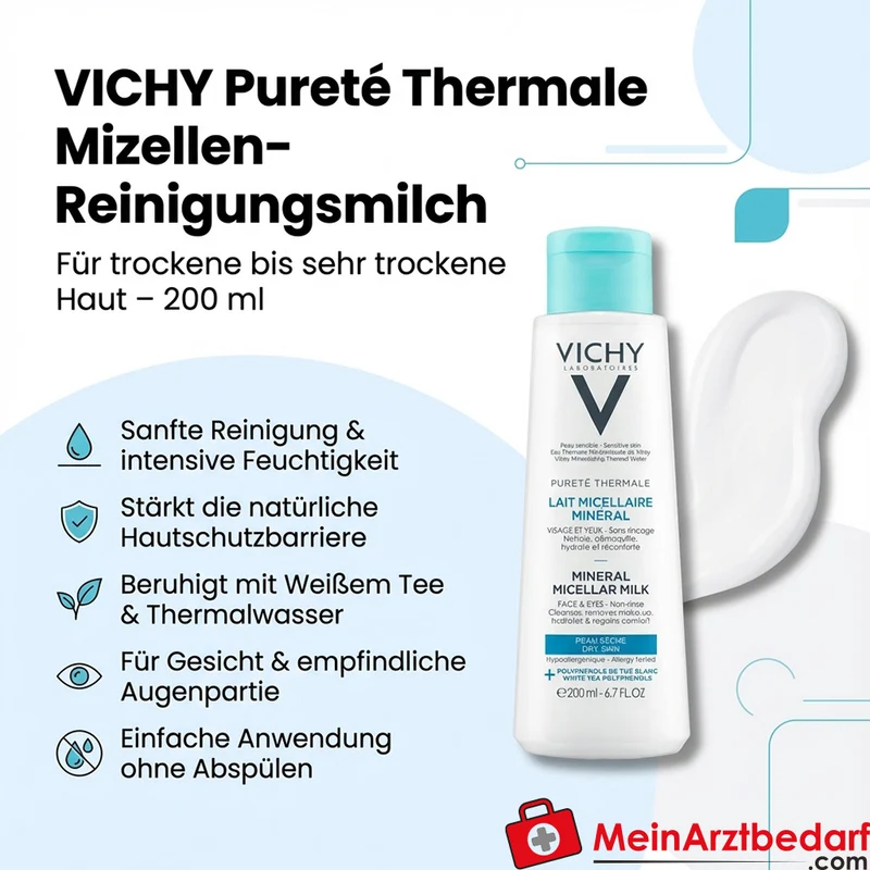 VICHY Pureté Thermale Minéral Mizellen-Reinigungsmilch 200 ml