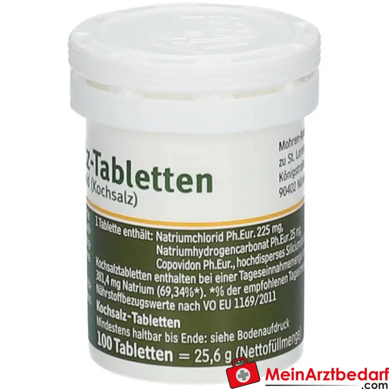 Kochsalztabletten 225 mg Natriumchlorid + 25 mg Natriumhydrogencarbonat Tabletten 100 Stück