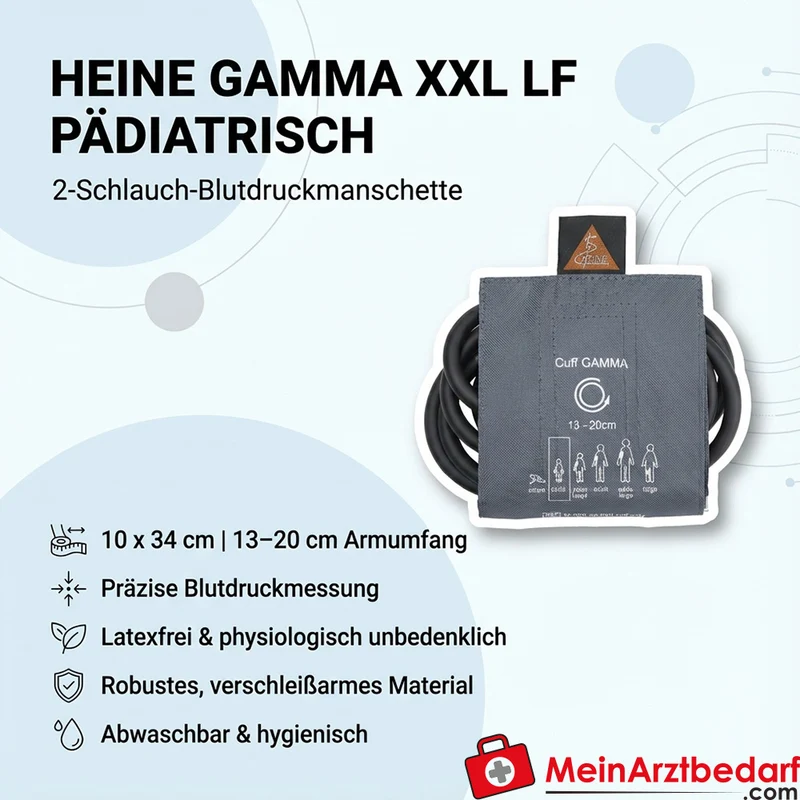 HEINE Gamma XXL LF 2‑Schlauchmanschette pädiatrisch 10 x 34 cm Armumfang 13–20 cm latexfrei
