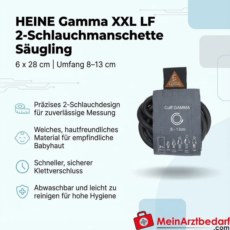 HEINE Gamma XXL LF 2‑Schlauchmanschette Säugling 6 x 28 cm, Umfang 8-13 cm