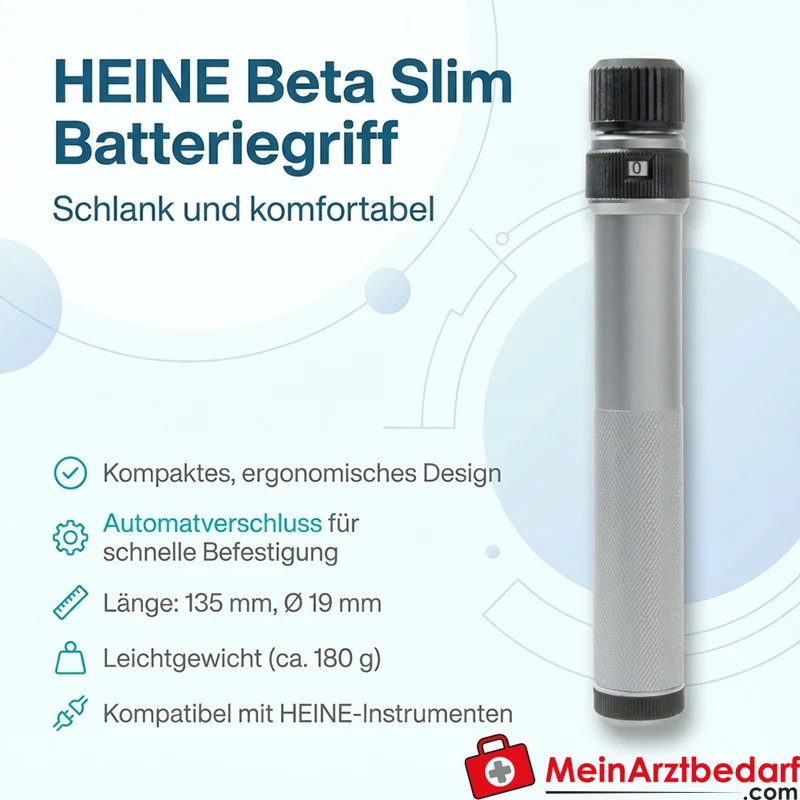 HEINE Beta Slim Batteriegriff 135 mm Ø 19 mm Automatverschluss