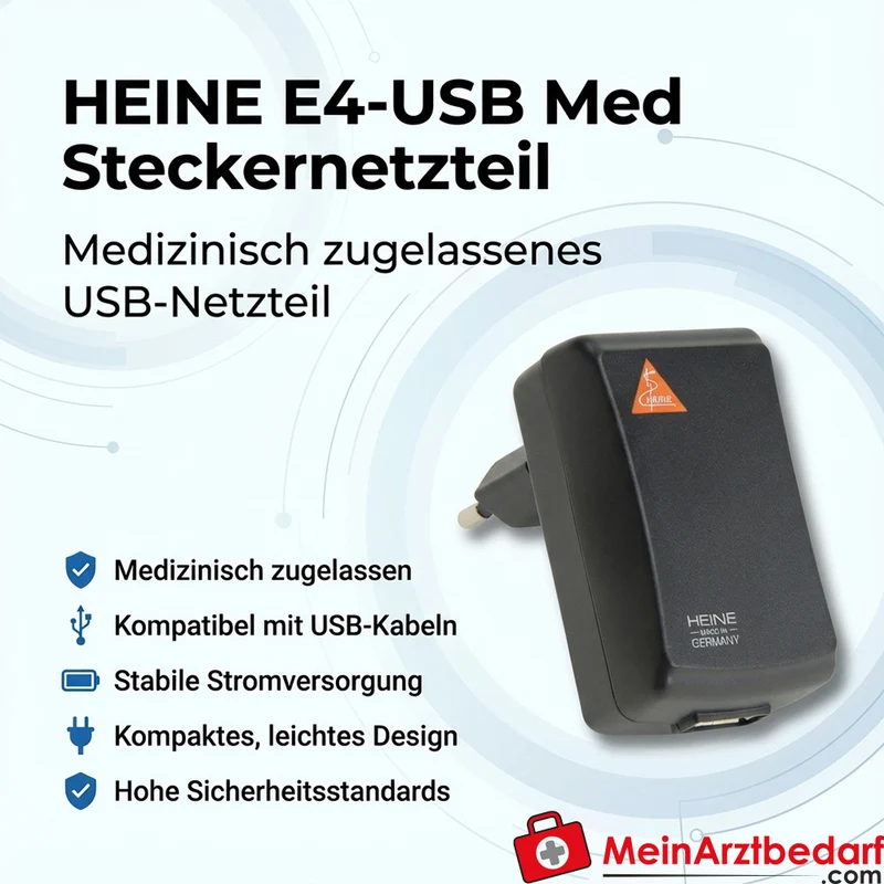 HEINE E4-USB Med Steckernetzteil medizinisch zugelassen für USB-Geräte
