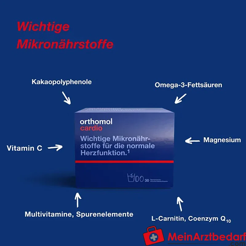 Orthomol Cardio Magnesium, Omega-3, Vitamin D3 Granulat/Tabletten/Kapseln 30 Tagesportionen
