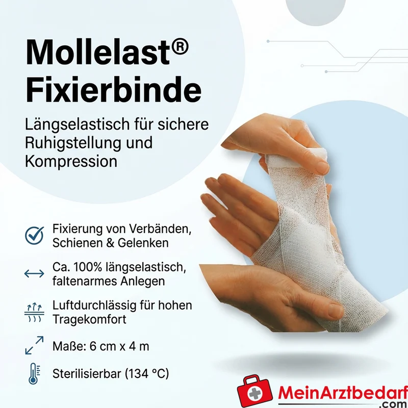 Mollelast® Fixierbinde 6 cm x 4 m längselastisch 20 Stück