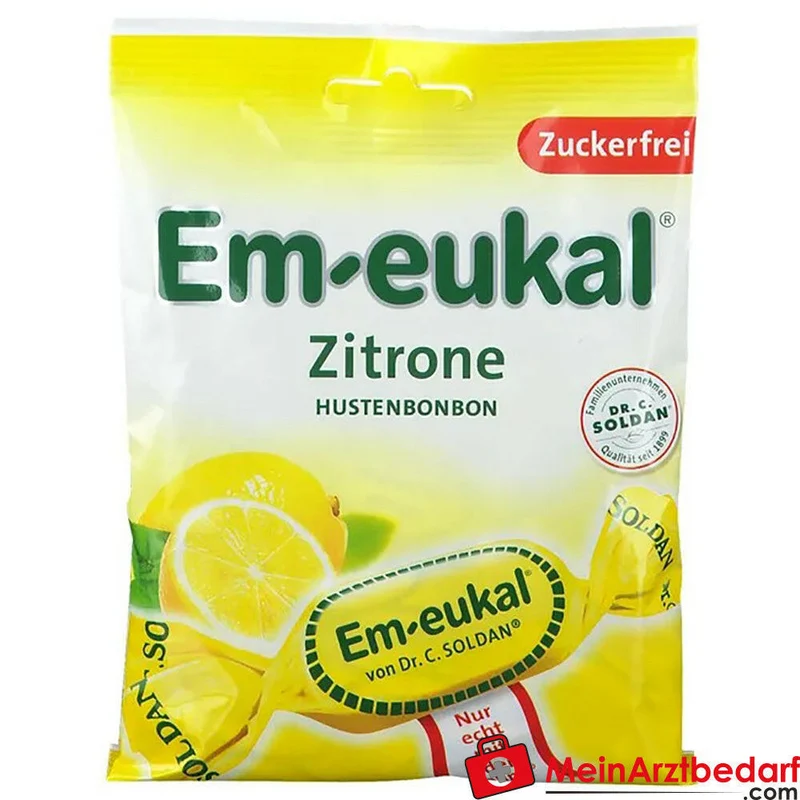 Em-eukal Zitrone zuckerfrei Lutschbonbons mit Vitamin C 75 g