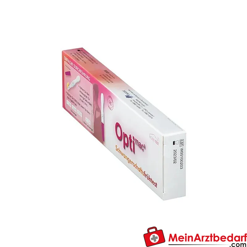 Optimac Schwangerschaftsfrühtest hCG-Nachweis 20 mIU/ml Urintest 1 Stück