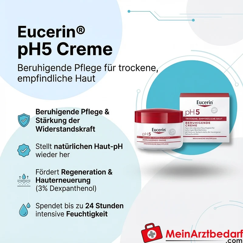 Eucerin pH5 Creme 3% Dexpanthenol Gesichts- und Körpercreme 75 ml