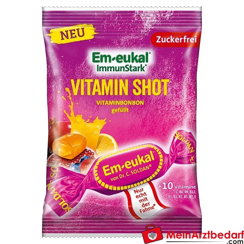 Em-eukal ImmunStark Vitamin Shot Bonbons zuckerfrei mit 10 Vitaminen 75 g