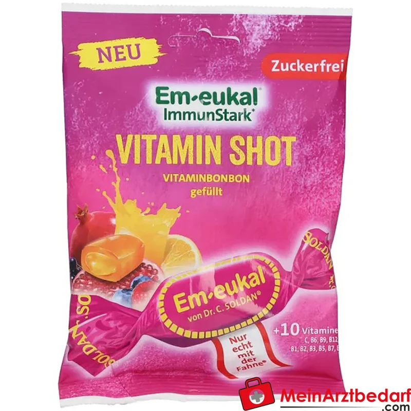 Em-eukal ImmunStark Vitamin Shot Bonbons zuckerfrei mit 10 Vitaminen 75 g