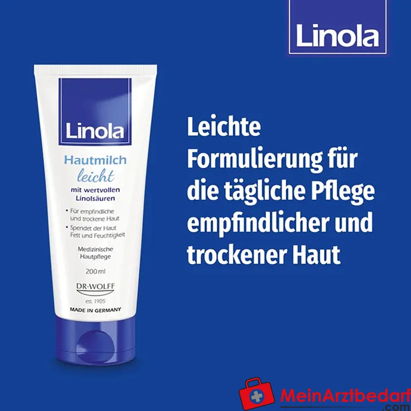 Linola Hautmilch leicht Körpermilch 200 ml für empfindliche und trockene Haut