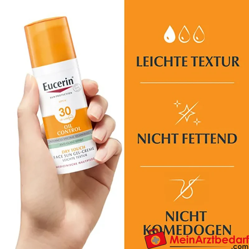Eucerin Oil Control Face Sun Gel-Creme LSF 30 50 ml für fettige, unreine und zu Akne neigende Haut