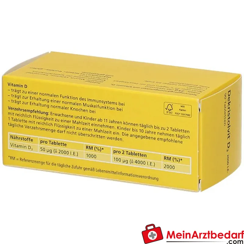 Hübner Dekristolvit D3 2.000 I.E. Tabletten 90 Stück