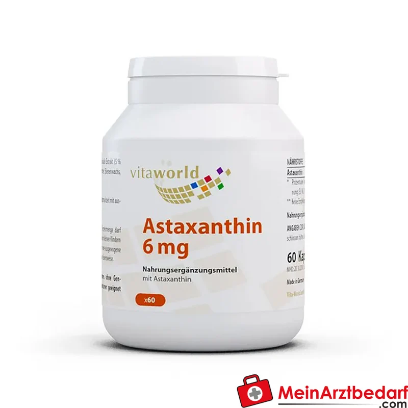 Astaxanthin 6 mg Kapseln 60 Stück, aus Haematococcus pluvialis-Alge