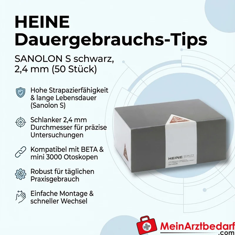 Heine Dauergebrauchs-Tips SANOLON S 2,4 mm für Otoskope 50 Stück