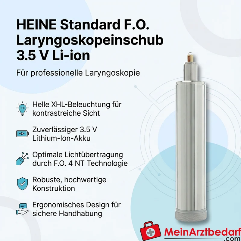 HEINE Standard F.O. Laryngoskopeinschub 3,5 V Li‑ion mit XHL‑Beleuchtung