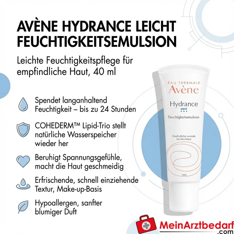 Avène Hydrance Leicht Feuchtigkeitsemulsion empfindliche Haut 40 ml