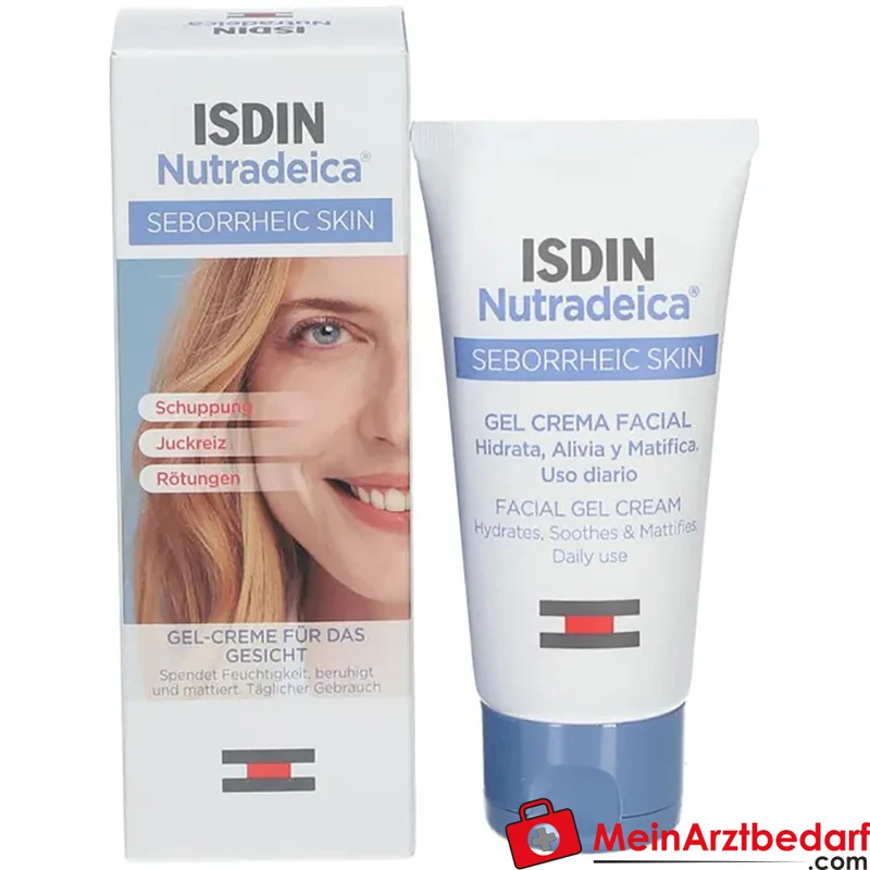 ISDIN Nutradeica Gel‑Creme 50 ml Piroctone Olamine & Zinc Pidolate für seborrhoische Gesichtshaut