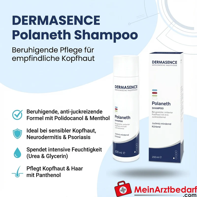 DERMASENCE Polaneth Shampoo mit Polidocanol & Menthol, 200 ml