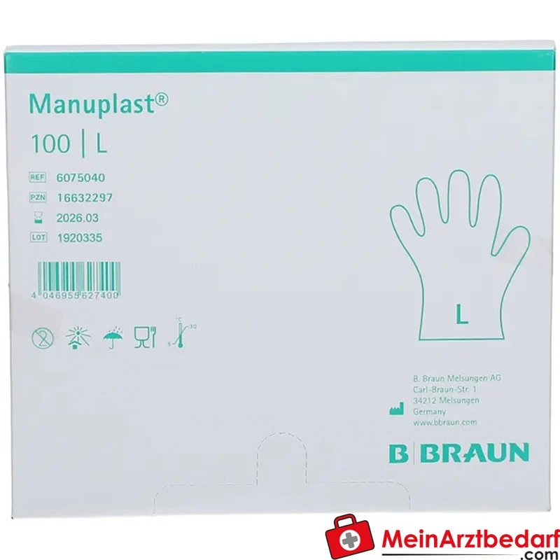 B. Braun Manuplast Einmalhandschuhe Polyethylen Gr. L 100 Stück