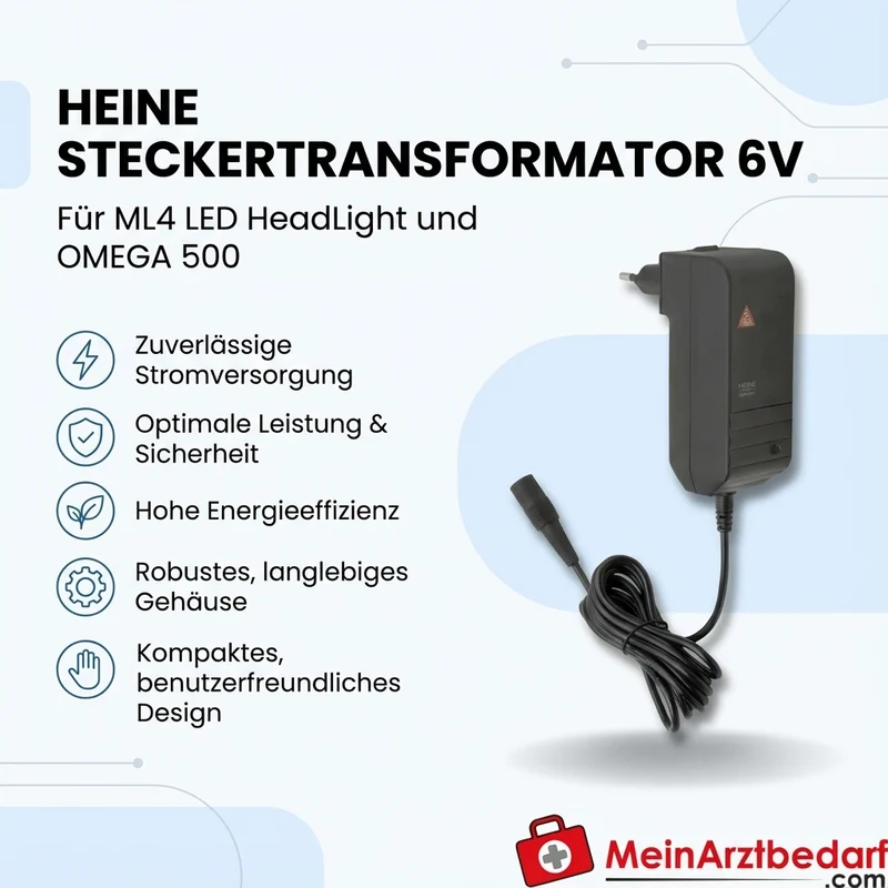 HEINE Steckertransformator 6V für ML4 LED HeadLight und OMEGA 500