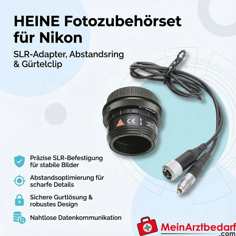 HEINE Fotozubehörset für Nikon SLR-Adapter Abstandsring Gürtelclip
