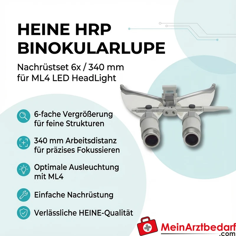HEINE Nachrüstset HRP Binokularlupe 6x/340 mm für ML4 LED HeadLight