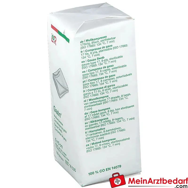Gazin Mullkompresse 5 x 5 cm 8-lagig unsteril 100 Stück