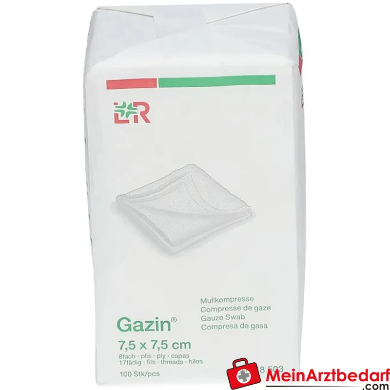 Gazin Mullkompresse 7,5 x 7,5 cm unsteril 8-lagig 100 Stück