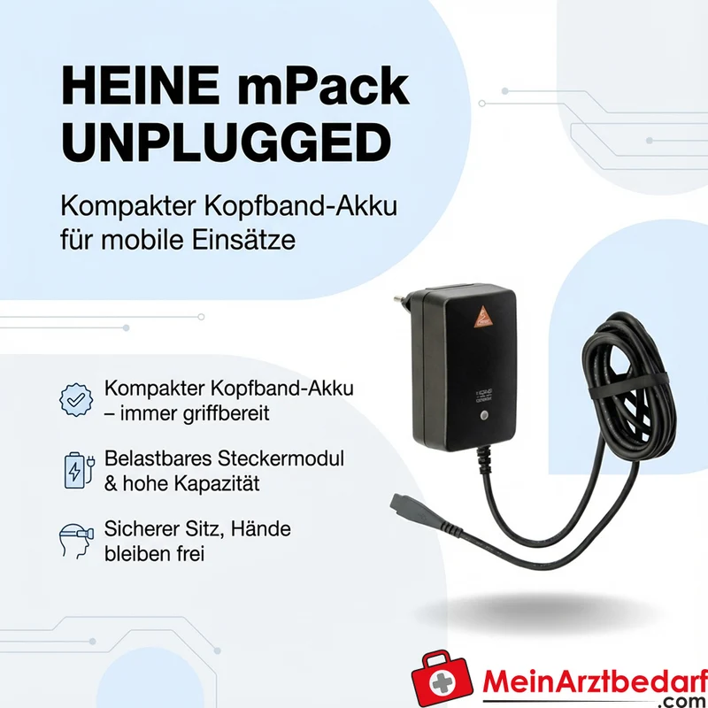 HEINE mPack UNPLUGGED Kopfband-Akku Steckermodul, tragbarer Akku