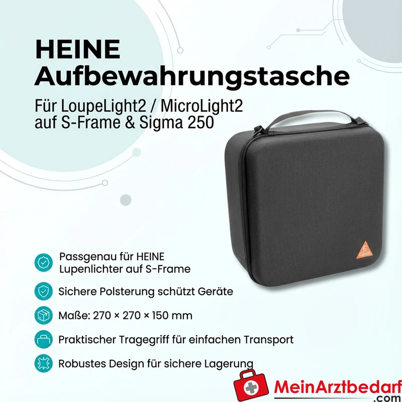 HEINE Tasche für LoupeLight2/MicroLight2 S‑Frame Sigma 250 270 × 270 × 150 mm