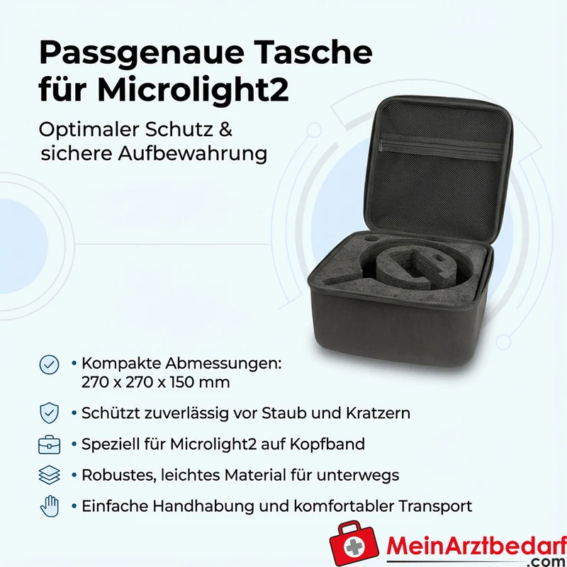 HEINE Tasche für Microlight2 auf Kopfband 270×270×150 mm