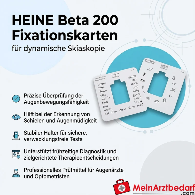 HEINE Beta 200 Strich-Skiaskop Fixationskarten mit Halter