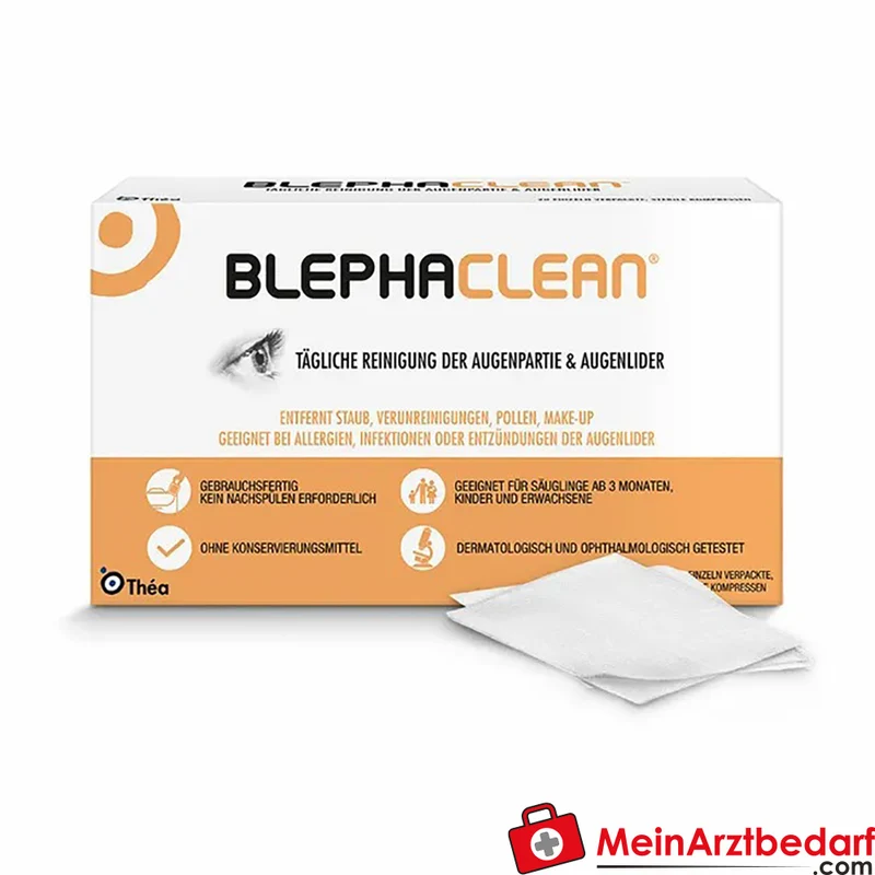 Blephaclean Kompressen, sterile Augenreinigungstücher, Hyaluronsäure, 20 St.